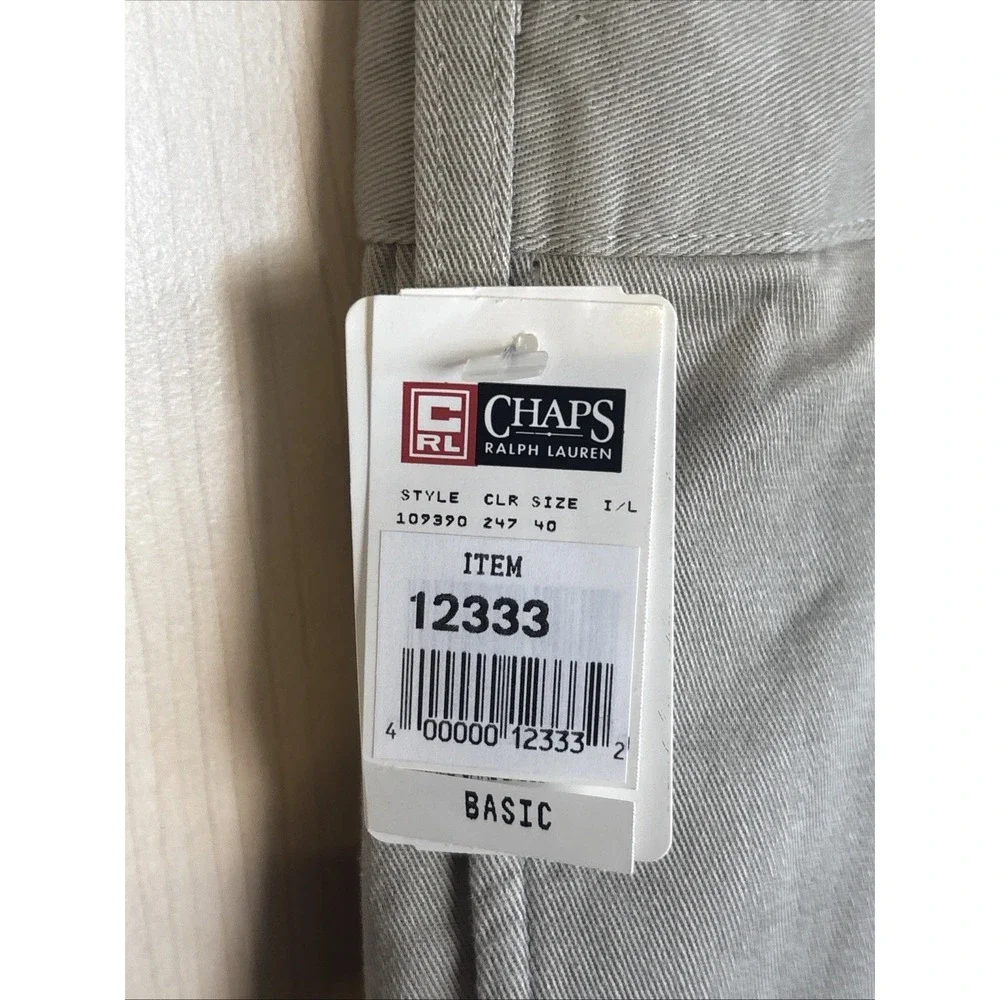 VTG Chaps Ralph Lauren NWT Pleated Chino Shorts Men's Size 40 Khaki Beige 90s